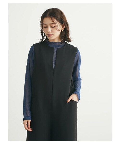 Green Parks(グリーンパークス)の「・ELENCARE DUE スキッパーオールインワン(オールインワン・サロペット・ブラック/ブラウン・F)」の15枚目の写真