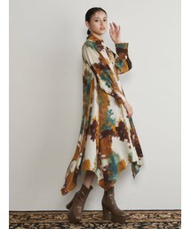 MURUA（ムルーア）の「アートプリントシャツワンピース（ワンピース）」