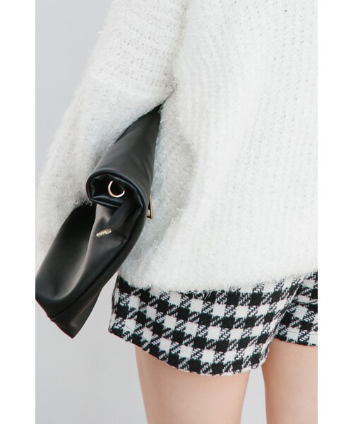 ORENDA（オレンダ）の「經典格紋前拉鍊短褲（パンツ・レディース・黑白・F）」の5枚目の写真
