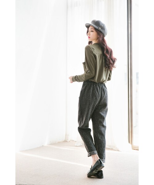 ORENDA（オレンダ）の「粉領必備金屬環扣長褲（パンツ・レディース・黑・F）」の7枚目の写真