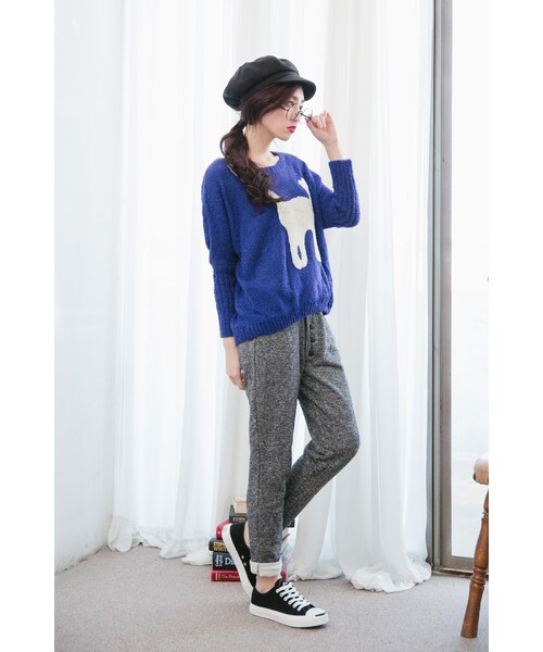 ORENDA（オレンダ）の「運動感抽繩造型長褲（パンツ・レディース・麻灰・F）」の7枚目の写真