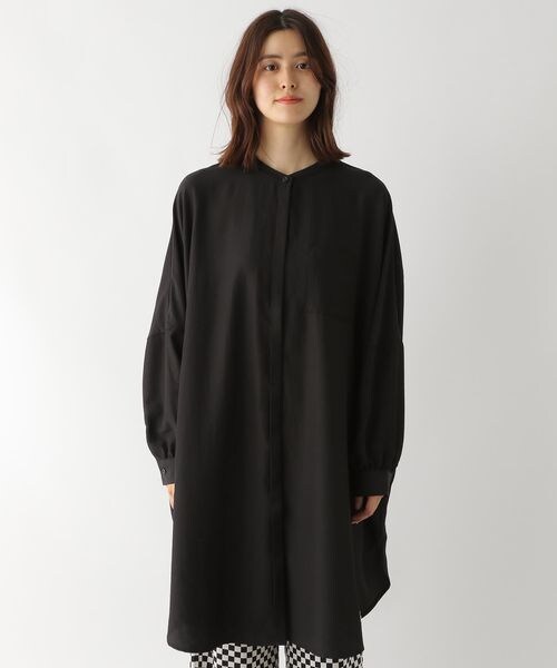 LEPSIM（レプシィム）の「BIGポンチョ長袖シャツチュニック（トップス・レディース・キナリ08/ブラック09/オレンジ45/カーキ78・FREE SIZE）」の9枚目の写真
