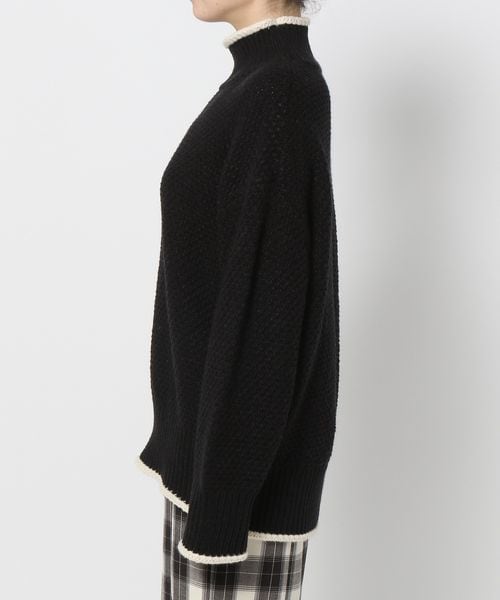 LOWRYS FARM（ローリーズファーム）の「カノコバイカラーハイネック（トップス・レディース・アイボリー08/ブラック09/ベージュ52/ブラウン58・フリーサイズ）」の22枚目の写真