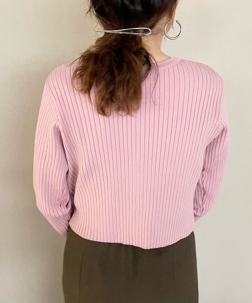 LOWRYS FARM（ローリーズファーム）の「２ＷＡＹクロップドカーディガン（トップス・レディース・オフホワイト05/ブラック09/ピンク25/グリーン75・フリーサイズ）」の18枚目の写真