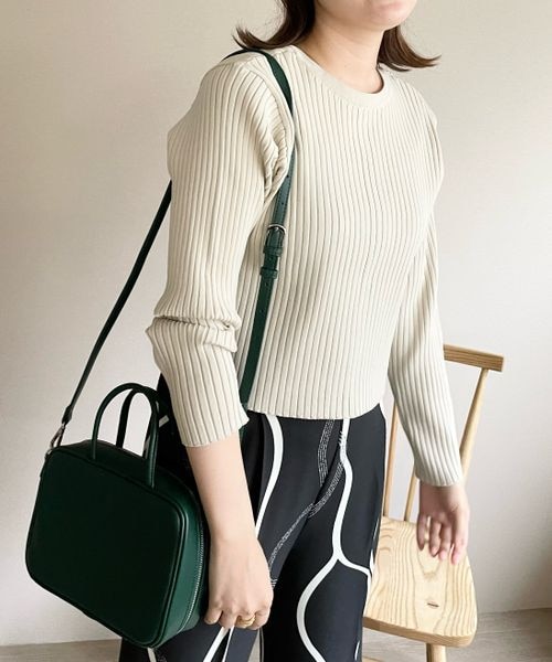 LOWRYS FARM（ローリーズファーム）の「２ＷＡＹクロップドカーディガン（トップス・レディース・オフホワイト05/ブラック09/ピンク25/グリーン75・フリーサイズ）」の9枚目の写真