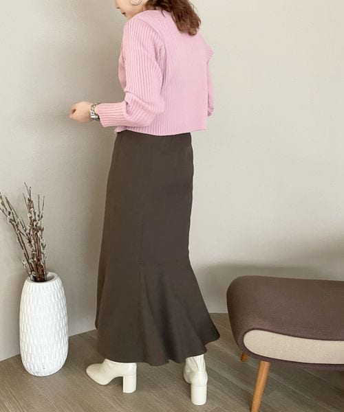 LOWRYS FARM（ローリーズファーム）の「２ＷＡＹクロップドカーディガン（トップス・レディース・オフホワイト05/ブラック09/ピンク25/グリーン75・フリーサイズ）」の16枚目の写真