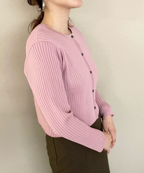 LOWRYS FARM（ローリーズファーム）の「２ＷＡＹクロップドカーディガン（トップス・レディース・オフホワイト05/ブラック09/ピンク25/グリーン75・フリーサイズ）」の17枚目の写真