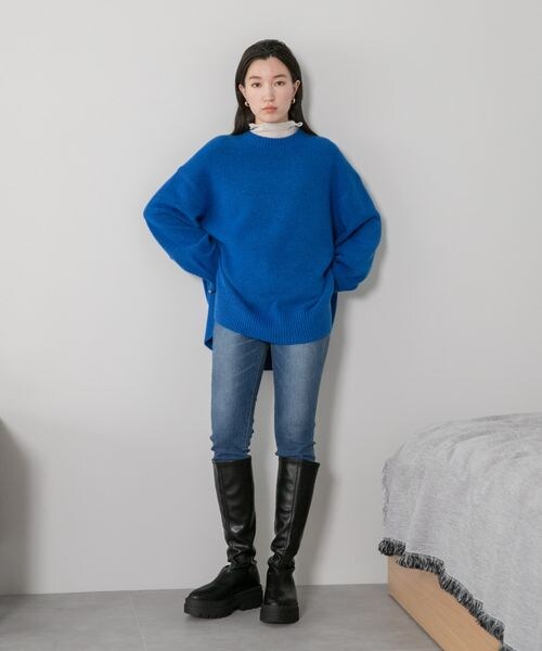 LOWRYS FARM（ローリーズファーム）の「カラーチュニックニット（トップス・レディース・グレー12/ピンク25/グリーン75/ブルー85・フリーサイズ）」の14枚目の写真