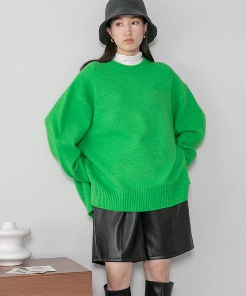 LOWRYS FARM（ローリーズファーム）の「カラーチュニックニット（トップス・レディース・グレー12/ピンク25/グリーン75/ブルー85・フリーサイズ）」の3枚目の写真