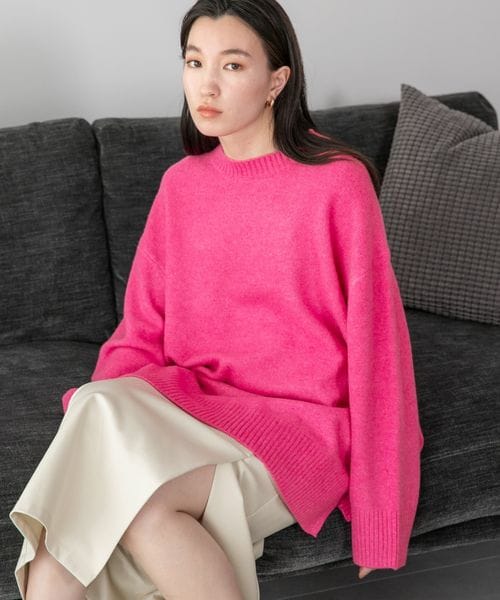 LOWRYS FARM（ローリーズファーム）の「カラーチュニックニット（トップス・レディース・グレー12/ピンク25/グリーン75/ブルー85・フリーサイズ）」の2枚目の写真