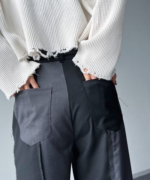PAGEBOY（ページボーイ）の「カットオフラインコンビパンツ（パンツ・レディース・ブラック09/グレー15・S/M）」の8枚目の写真