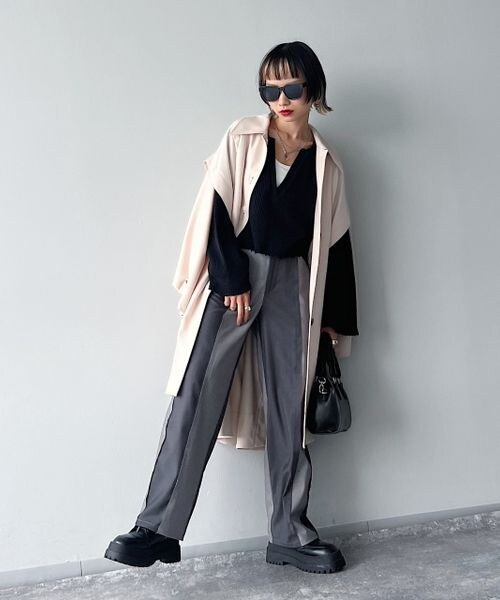 PAGEBOY（ページボーイ）の「カットオフラインコンビパンツ（パンツ・レディース・ブラック09/グレー15・S/M）」の10枚目の写真