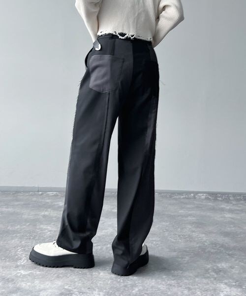PAGEBOY（ページボーイ）の「カットオフラインコンビパンツ（パンツ・レディース・ブラック09/グレー15・S/M）」の3枚目の写真