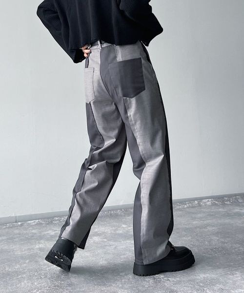 PAGEBOY（ページボーイ）の「カットオフラインコンビパンツ（パンツ・レディース・ブラック09/グレー15・S/M）」の4枚目の写真