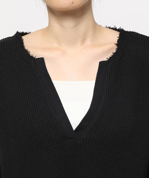 PAGEBOY（ページボーイ）の「ダメージワッフルトップス（トップス・レディース・オフホワイト05/ブラック09・FREE）」の12枚目の写真