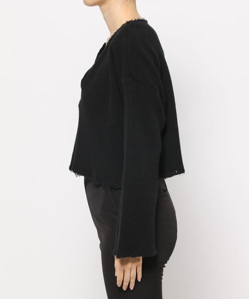 PAGEBOY（ページボーイ）の「ダメージワッフルトップス（トップス・レディース・オフホワイト05/ブラック09・FREE）」の10枚目の写真