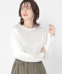 studio CLIP（スタディオクリップ）の「袖ちびスリットロングTシャツ（トップス）」
