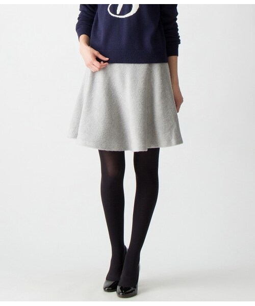 VIS（ビス）の「【WEB限定Lサイズ】シャギーフレアースカート（スカート・レディース・グレー/ホワイト/ライトグリーン・S/M/L）」の4枚目の写真