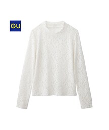 GU | （GU）レースハイネックＴ（長袖）Ａ(トップス)