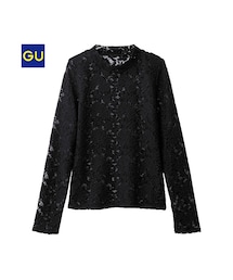 GU | （GU）レースハイネックＴ（長袖）Ａ(トップス)