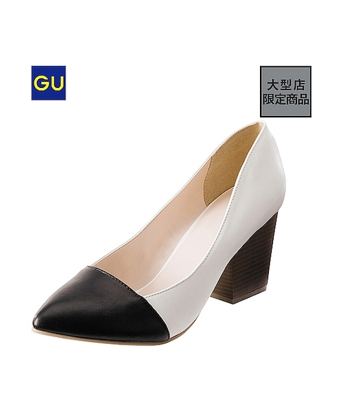 GU(ジーユー)の「(GU)WOMENチャンキーヒールパンプス(WOMEN ⁄ シューズ・レディース・BLACK/80/81・M/L/S)」の2枚目の写真