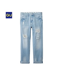 GU | （GU）ボーイフレンドアンクルジーンズ（クラッシュ）(パンツ)