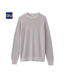 GU | （GU）ラグランクルーネックセーター（長袖）(トップス)