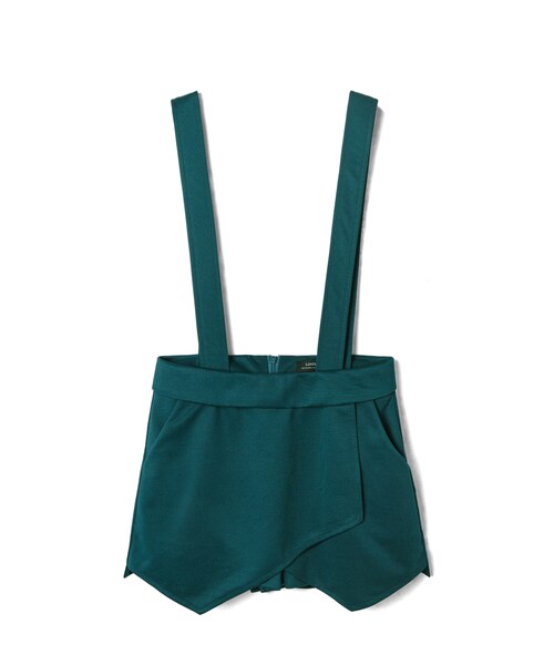 LOVFEE（ラッフィ）の「交叉裙片造型吊帶短褲（パンツ・レディース・黑/藍綠・S/M/L）」の2枚目の写真