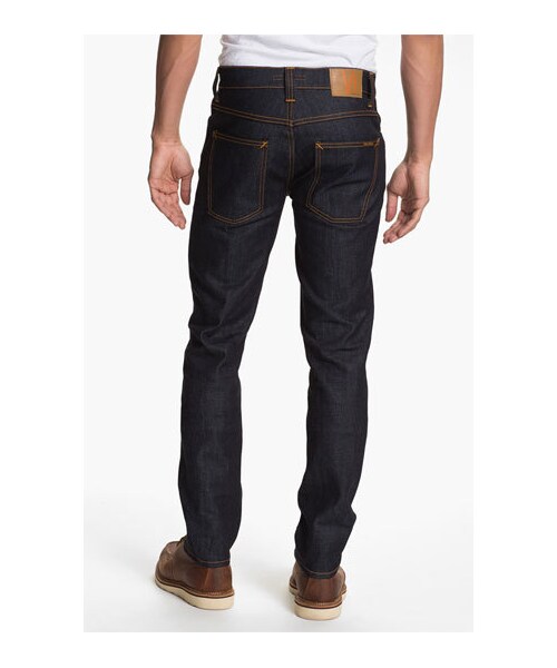Nudie Jeans(ヌーディージーンズ)の「Nudie Jeans 'Grim Tim' Skinny Fit Jeans (Organic Dry Navy)(デニムパンツ・メンズ・Organic Dry Navy・Regular 36/Regular 33/Regular 32/Regular 28/Regular 29/Regular 38/Regular 34/Regular 30/Regular 31)」の4枚目の写真