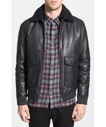 Nudie Jeans | Nudie Jeans Leather Jacket with Removable Faux Shearling Collar(ライダースジャケット)