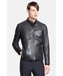 新品✨️ポールスミス 裏地水玉 レザー ジャケット シングルライダース M ポールスミス Paul Smithレザージャケット ライダース 本革