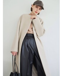 ELENDEEK | CREW NECK COCOON CT(ノーカラーコート)