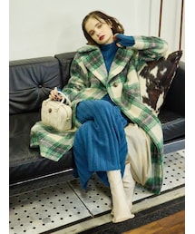 EVRIS | BIG COLLAR CHCEK コート(その他アウター)