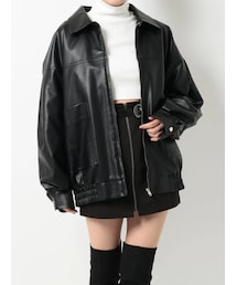 EVRIS | オーバーサイズフェイクレザーブルゾン(ブルゾン)