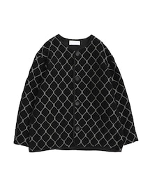 WIRE QUILTING JACQURD JACKET