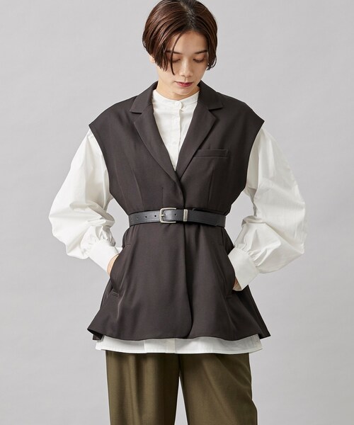 PEPLUM JACKET WITH PUFF BLOUSE　アメリヴィンテージ Ameri（アメリ）の「PEPLUM JACKET WITH PUFF BLOUSE（シャツ/ブラウス