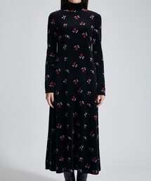 mame（マメ）の「Floral Velour Jacquard High Neck Dress 