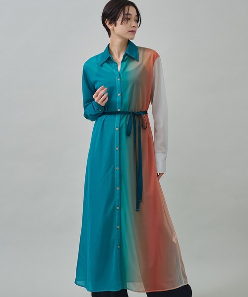 MURRAL グラデーション シャツワンピース MURRAL（ミューラル）の「Sheer gradation shirt dress（ワンピース