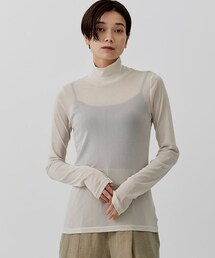 city（シティ）の「ストレッチチュールハイネックトップス（Tシャツ/カットソー）」