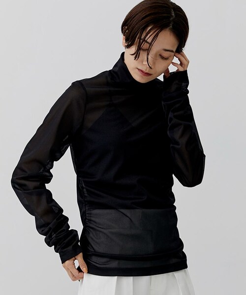 city（シティ）の「トリコットシアーシャーリングTOPS（Tシャツ/カットソー・レディース・NAT/IVR/BLK/KHK/ORG・FREE）」の2枚目の写真