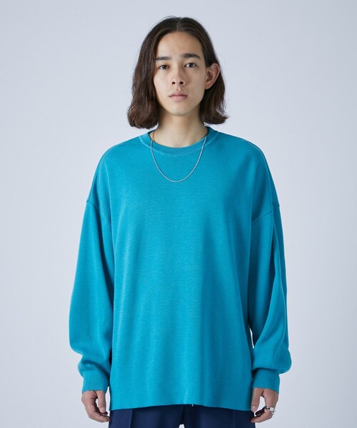 A + TOKYO（エープラストウキョウ）の「スーペリアル18Gクルーネックニット（ニット/セーター・メンズ・PNK/LIME/BLU・1/2/3）」の2枚目の写真