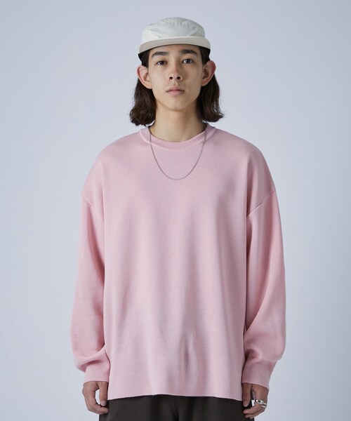 A + TOKYO（エープラストウキョウ）の「スーペリアル18Gクルーネックニット（ニット/セーター・メンズ・PNK/LIME/BLU・1/2/3）」の3枚目の写真