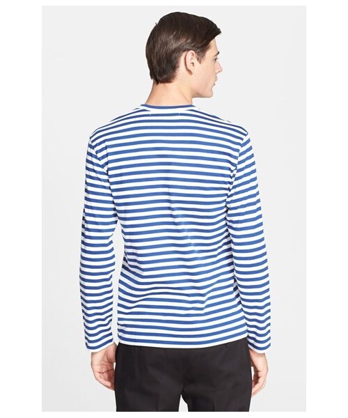 COMME des GARCONS(コムデギャルソン)の「Comme des Garçons 'Play' Long Sleeve Stripe Crewneck T-Shirt(Tシャツ/カットソー・メンズ・Black/ White/Navy/ White/Red/ White・Regular X-Large/Regular Large/Regular Small/Regular Medium)」の4枚目の写真