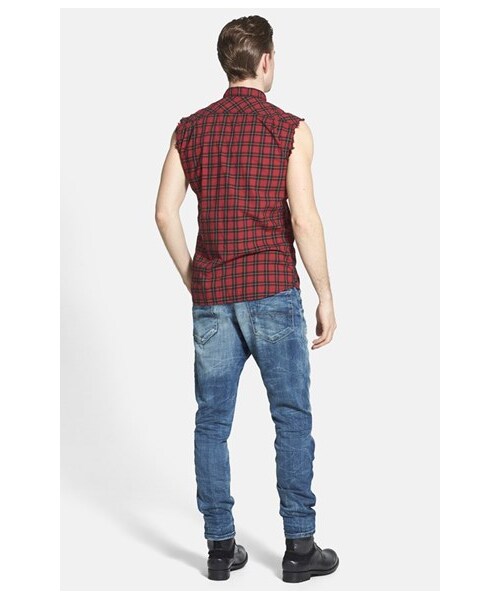 DIESEL（ディーゼル）の「DIESEL® 'S-Neha' Sleeveless Plaid Woven Shirt（シャツ/ブラウス・メンズ・Formula Red・Regular Medium/Regular X-Large/Regular Large）」の6枚目の写真