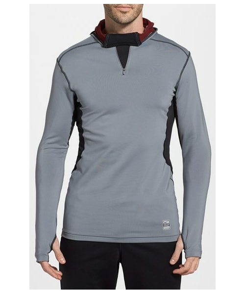 NIKE（ナイキ）の「Nike 'Pro Combat Hyperwarm' Dri-FIT Max Hooded Quarter Zip Top（シャツ/ブラウス・メンズ・Cool Grey/ Black/ Black/Black/ Cool Grey/ Cool Grey・Regular Medium/Regular X-Large/Regular Small/Regular XX-Large/Regular Large）」の3枚目の写真