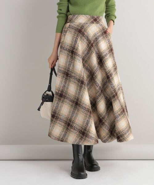 チェックフレアスカート