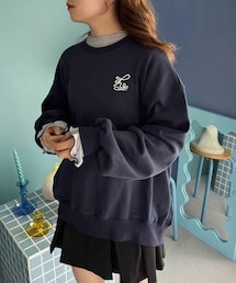 one after another NICE CLAUP | 【2022AWアイテム】刺しゅうロゴスウェット(Tシャツ/カットソー)