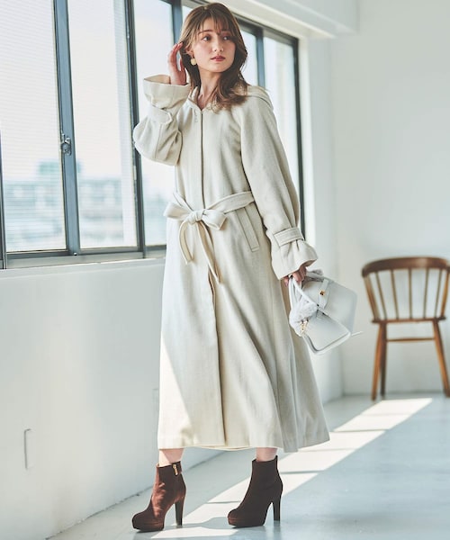 【予約】フード付きモッサロングコート