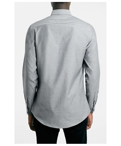 TOPMAN（トップマン）の「Topman Geometric Print Dobby Shirt（シャツ/ブラウス・メンズ・Grey・Regular X-Small/Regular Large/Regular X-Large/Regular Medium/Regular Small）」の4枚目の写真