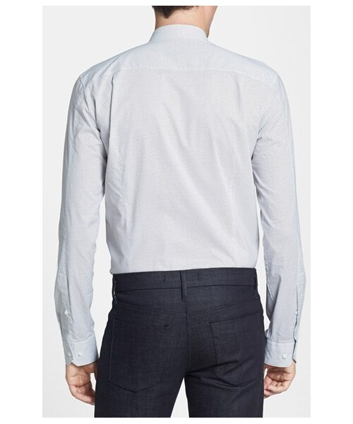 HUGO BOSS（ヒューゴボス）の「BOSS HUGO BOSS 'Elisha' Slim Fit Arrow Print Sport Shirt（シャツ/ブラウス・メンズ・White・Regular Medium/Regular Small/Regular Large/Regular XX-Large/Regular X-Large）」の4枚目の写真